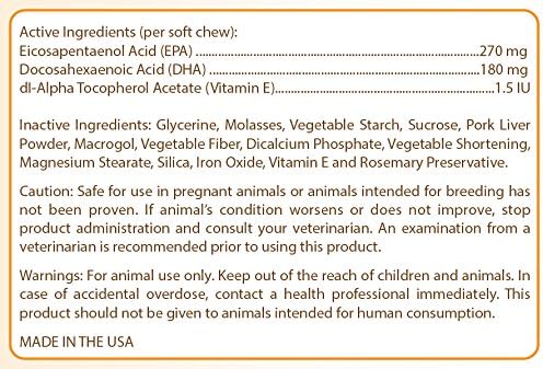 Healthy Breeds Puggle Omega HP Fatty Acid Skin and Coat Support Soft Chews 60 Count