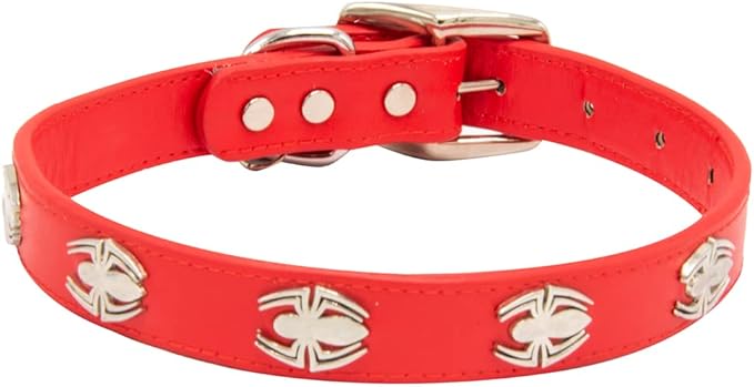 Buckle-Down Dog Collar, Marvel Comics, Spider Man with Spider Charms, Extra Large 18 to 24 Inch Length 1.15 Inches Wide