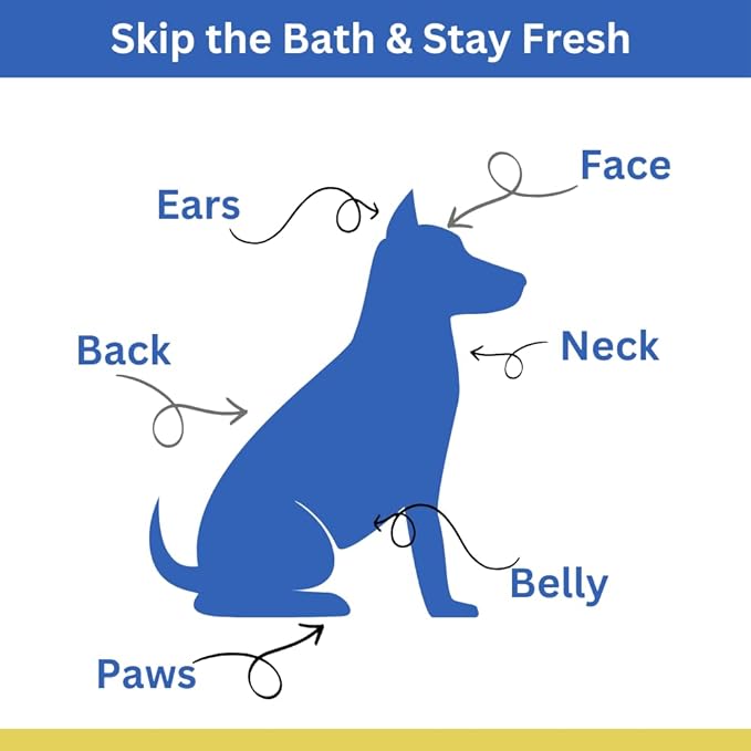 Best BARKIN' Wipes with Free Mesh Bag, Dog Wipes for Paws Ears and Butt, Micellar Aloe Scented Travel Friendly Puppy Wipes (50-Pack)