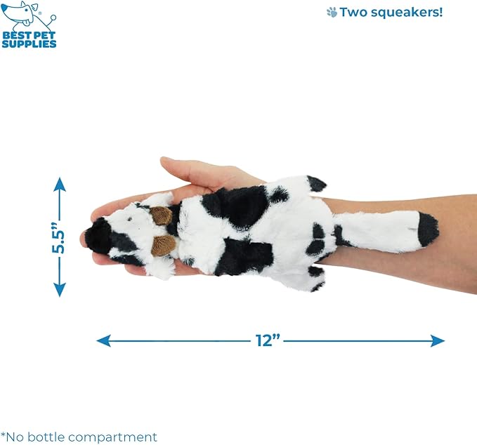 Best Pet Supplies Stuffing Free Squeaky Dog Toys for Small Dogs, Medium Dogs, and Large Dogs, Durable, Best Dog Chew Toy for Teething Puppy, Indoor Play - Cow, Monkey, Small