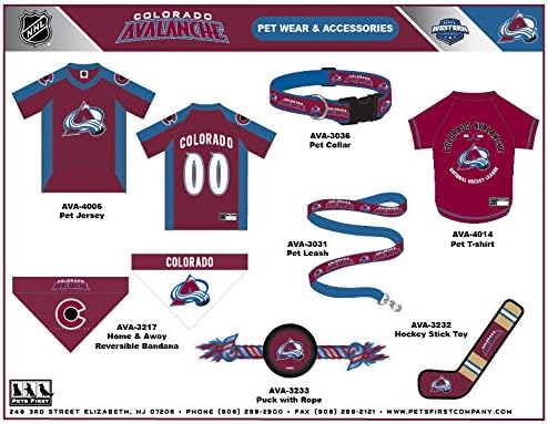 Pets First NHL Colorado Avalanche Jersey for Dogs & Cats, Small. - Let Your Pet Be A Real NHL Fan!