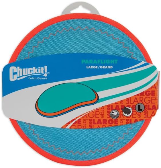 Chuckit! Kick Fetch Ball Dog Toy, Small (6 Inch) and ChuckIt! Paraflight Flying Disc Dog Toy, Large (9.75")