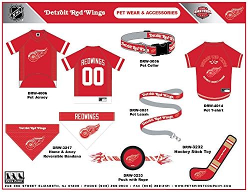 Pets First NHL Pet Jersey - Detroit RED Wings Dog Jersey, XX-Large. A Premium Big Jersey for Dogs & Cats to Look just Like The Real Hockey Player