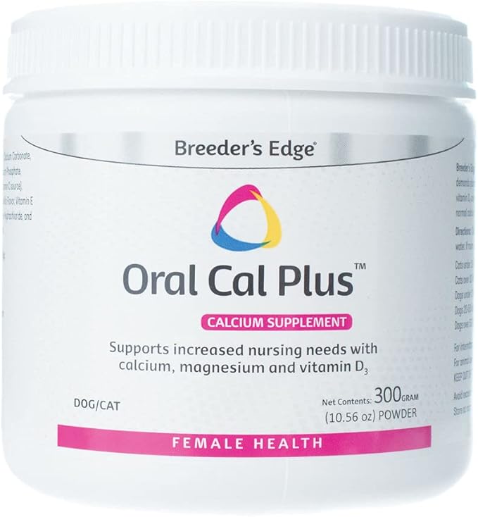 Breeder's Edge Oral Cal Plus Powder- Calcium Supplement for Dogs & Cats- 300gm