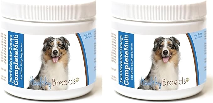 Healthy Breeds Australian Shepherd All in One Multivitamin Soft Chew 60 Count (Pack of 2)