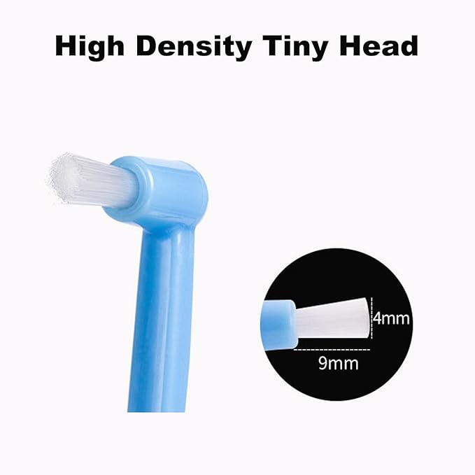 3 Pack Cat Toothbrush with Mini Soft Head, Small Dog Teeth Deep Clean Dense Brush, Pet Safe and Effective Oral Care, Cat Tooth Brush Away Bad Breath(Pink, Blue)