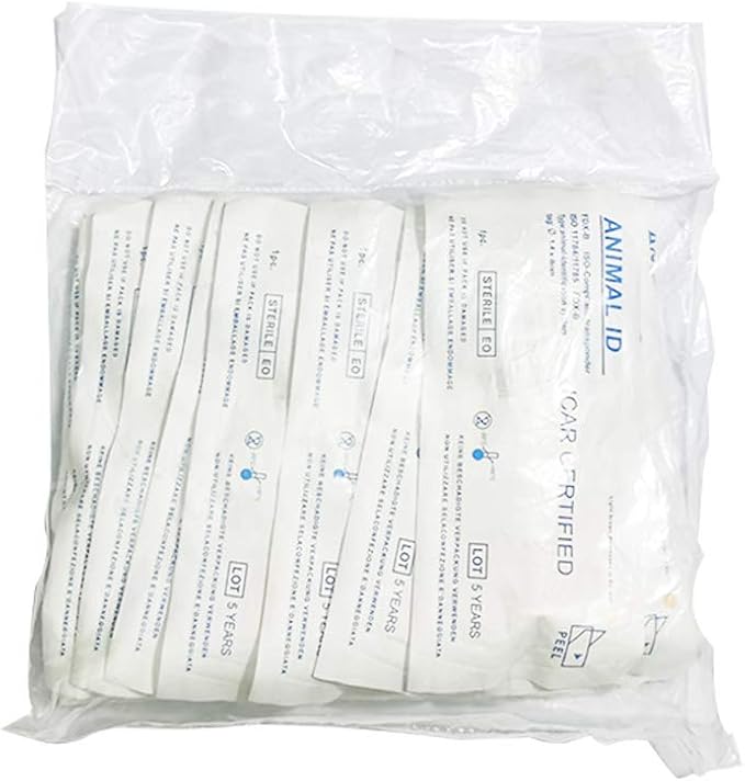 Smoostart 20 Pack 1.25x7mm Universal Standard Pet Microchip, ISO11784/ISO11785/FDX-B Pet ID Tags, 15 Bit Microchip Dog for Animal/Pet/Dog/Cat/Pig