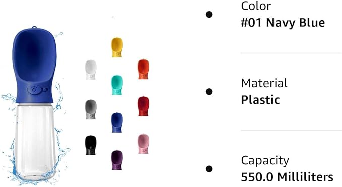 WePet Portable Dog Water Bottle, 19 OZ, Leak Proof Puppy Water Dispenser with Drinking Feeder for Pets Outdoor Walking, Hiking, Travel, Food Grade Plastic