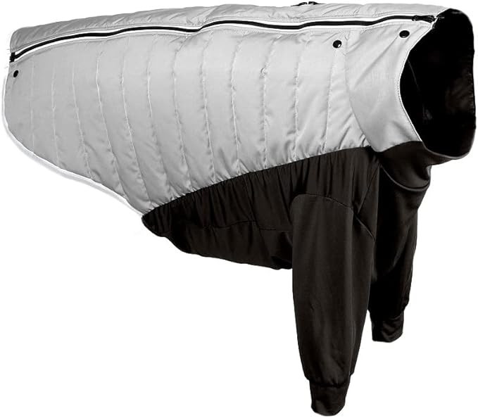 Furhaven Water-Repellent XXL Dog Coat, Washable & Reflective w/ Leash Access & Stretch Fabric - Pro-Fit Active Jacket - Chrome, 2XL/XX-Large