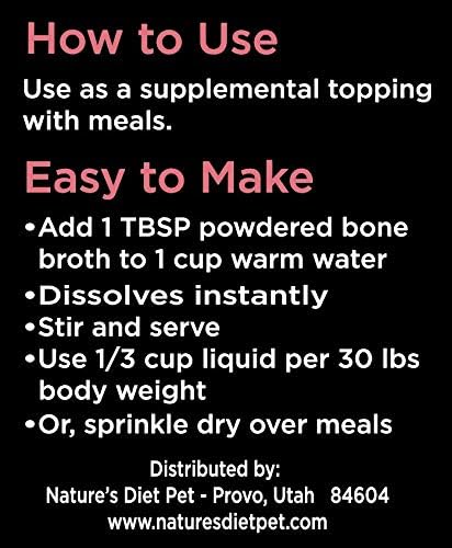 Nature's Diet Pet Bone Broth Protein Powder with Collagen, Chia Seed, Flax Seed & Omega 3 (Skin & Coat, 6 oz (60 Servings))
