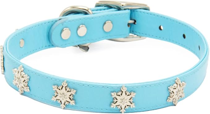 Buckle-Down Dog Collar, Disney Frozen Movie, Frozen Snowflake Charms, Large 19-23 Inch Length 0.75 Inches Wide