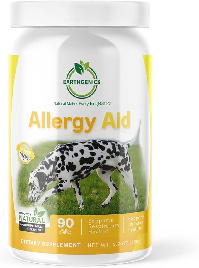 Premium Dog Allergy Support Supplement with Natural Ingredients – Advanced Pet Allergy Relief for Dog Immunity Support and Respiratory Health – 90 Dog Chews
