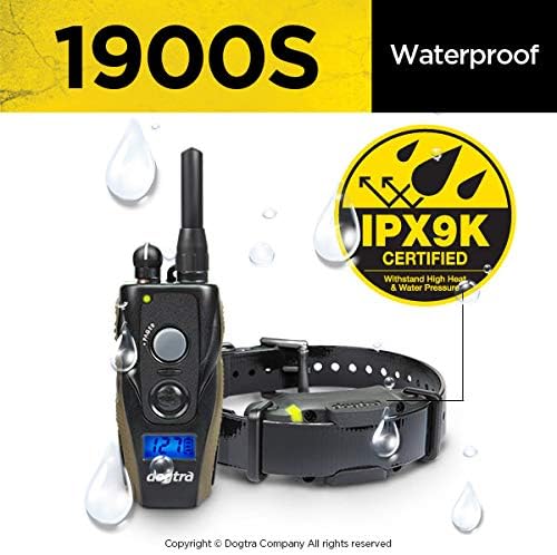 Dogtra 1900S E Collar - 3/4 Mile Remote Trainer with LCD Screen - Fully Waterproof Collar - includes eOutletDeals Collapsible Pet Travel Bowl