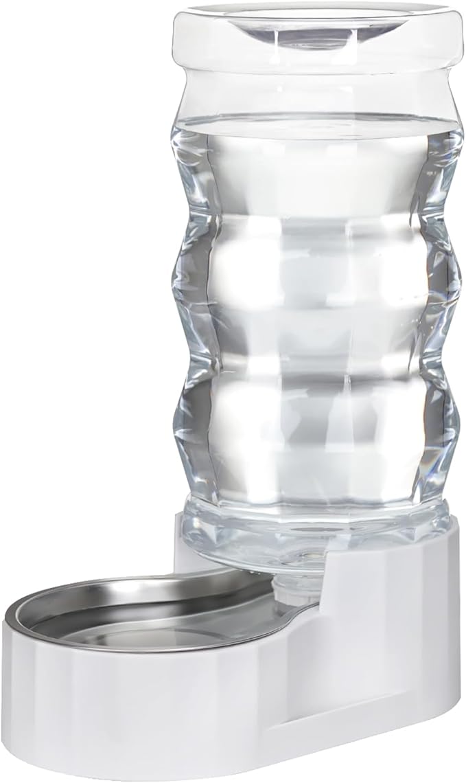 RIZZARI Automatic 9L Pet Waterer, Gravity Dog Water Bowl Dispenser, Stainless Steel Cat Water Dispenser, Large Capacity Water Feeder for Medium and Large-Sized Cats and Dogs (9L,without Filter)