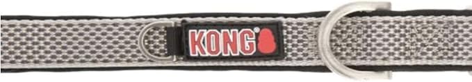 KONG Comfort Neoprene Padded Dog Collar offered by Barker Brands Inc. (Medium, Grey)