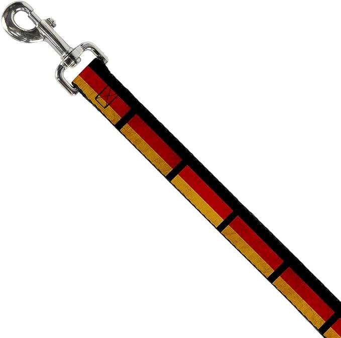 Dog Leash German Flag Distressed 6 Feet Long 0.5 Inch Wide