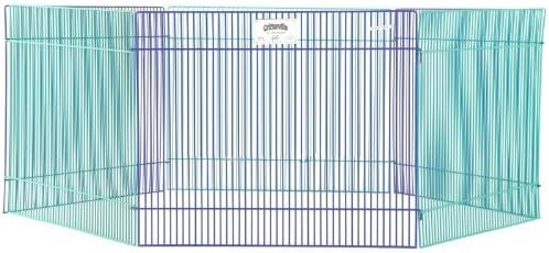 MidWest Homes for Pets Small Animal Pet Playpen /Exercise Pen, Blue and Green,1 Count (Pack of 1), Small Animal Playpen.