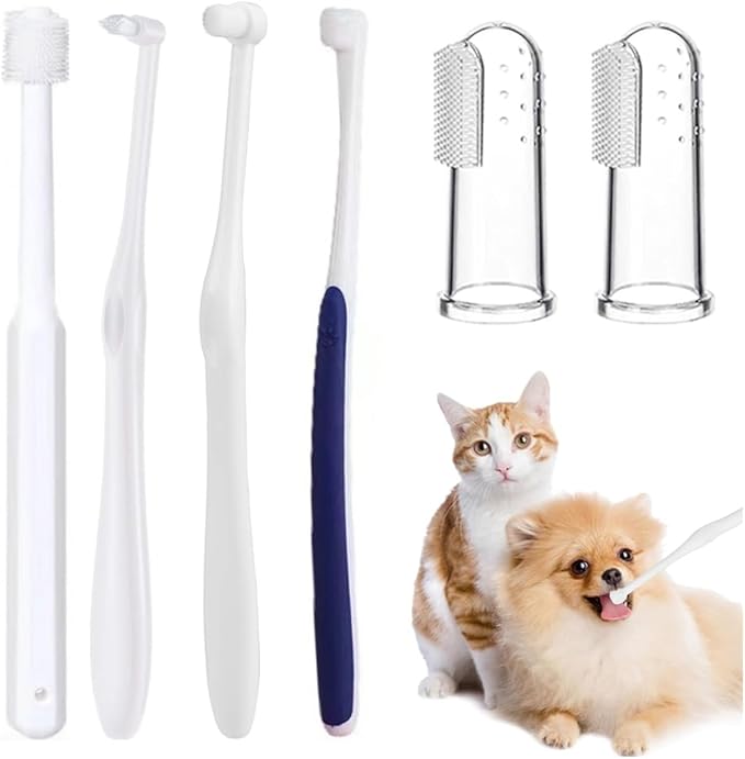 6 Pcs Cat Toothbrush Kitten Toothbrush with Micro Head to fit into Cat/Kittens Mouth, Cat Teeth Cleaning Brushes, Kitty Dental Care Supplies for Cats Pet, Eliminates Bad Breath & Gap Cleaning