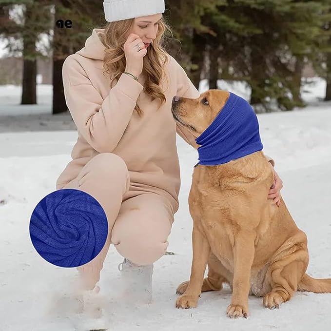 Dog Snood Ear Wraps for Anxiety Relief Ear Protection for Winters Dog Ear Muffs for Noise Protection Dog Calming Ear Cover No Flap Ear Wrap Neck and Ear Warmer Dog Accessories Dog Grooming Supplies