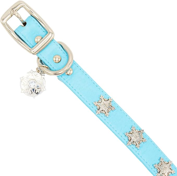 Buckle-Down Dog Collar, Disney Frozen Movie, Frozen Snowflake Charms, Large 19-23 Inch Length 0.75 Inches Wide