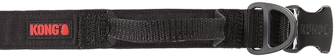 KONG Ultra Durable Padded Comfort Handle Dog Collar (Large, Black)