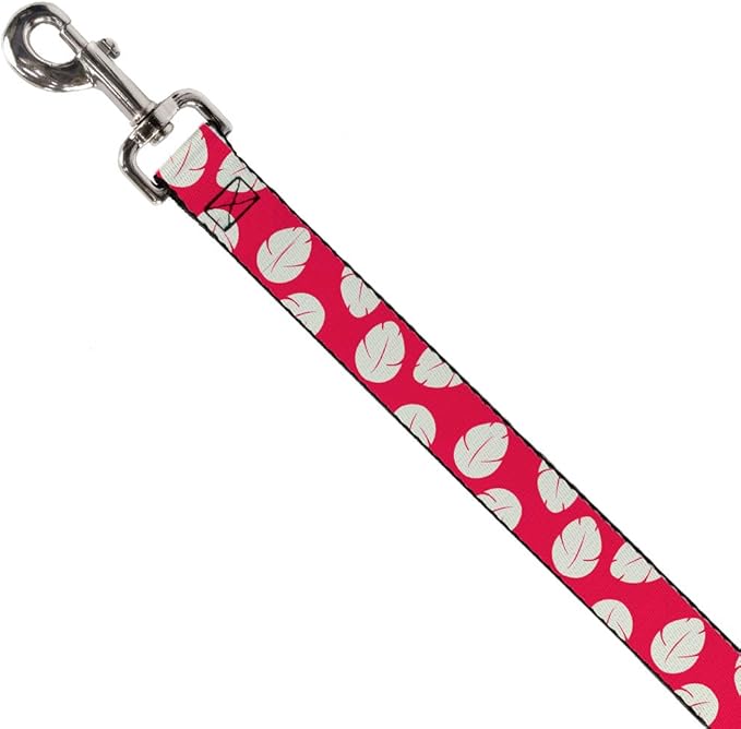 Dog Leash Lilo Stitch Bounding Lilo Dress Leaves Red Ivory 4 Feet Long 0.5 Inch Wide