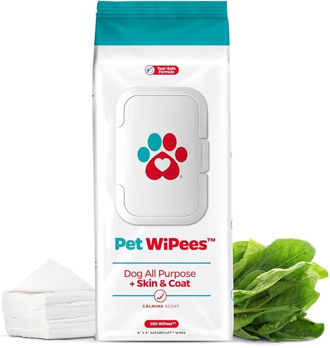 Pet Parents® Pet WiPees™ Dog All Purpose + Skin & Coat Pet Wipes, Pet Wipes for Dogs, Dog Wipes & Puppy Wipes, Paw Wipes for Dogs (100 Count (Pack of 1), Calming)