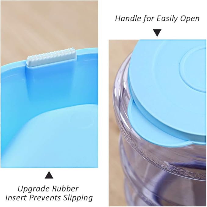 Pet Feeder and Water Food Dispenser Automatic for Dogs Cats, 100% BPA-Free, Gravity Refill, Easily Clean, Self Feeding for Small Large Pets Puppy Kitten Rabbit Bunny (E-Blue)
