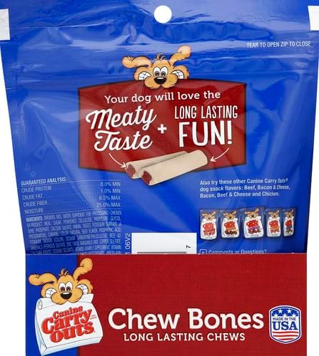 Canine Carry Outs Chew Bones Beef Flavor Dog Snacks, 2.8 oz