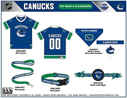 Pets First NHL Vancouver Canucks Jersey for Dogs & Cats, Medium. - Let Your Pet be a Real NHL Fan!