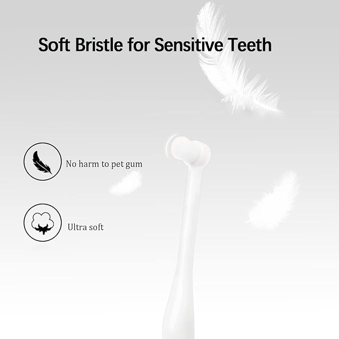 JGocot Small Dog Toothbrush,Cat Toothbrush|Mini Head|Micro Nano Bristle|Ultra Soft Pet Toothbrush for Sensitive Gum, Dog Dental Care Kit for Puppy,Kitten,Cats&Small Breed Dogs(3Pack)
