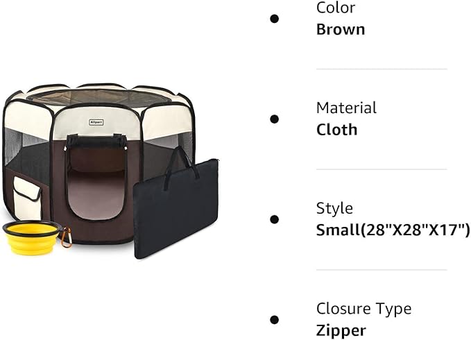 Portable Pet Playpen,Dog Playpen Foldable Pet Exercise Pen Tents for Dogs/Cats/Rabbits/Pets,Cat Playpen Indoor/Outdoor Travel Camping Use with Carry Case