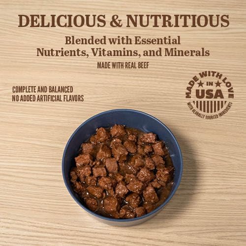 A Strong Heart Wet Dog Food, Chopped Dinner with Beef - 13.2 oz Cans (Pack of 12), Made in The USA with Real Beef
