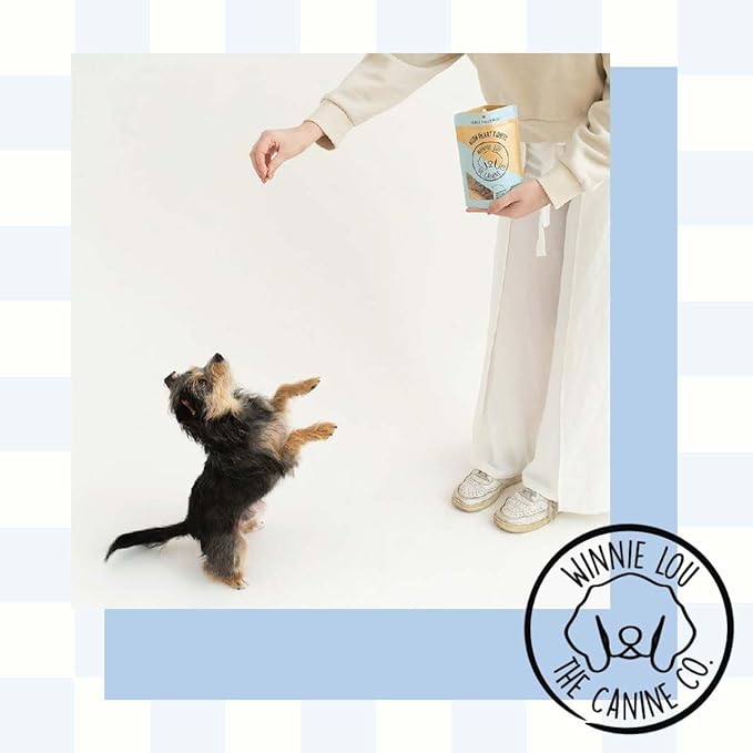 Winnie Lou Organic Dog Treats, Bison Heart Tidbits Jerky Human Grade Dog Treats for All Sized Breeds, All Natural Dog Treats with No-Added Sugar, Glycerin & Preservatives, Made in USA, 2.5 Oz (71g)