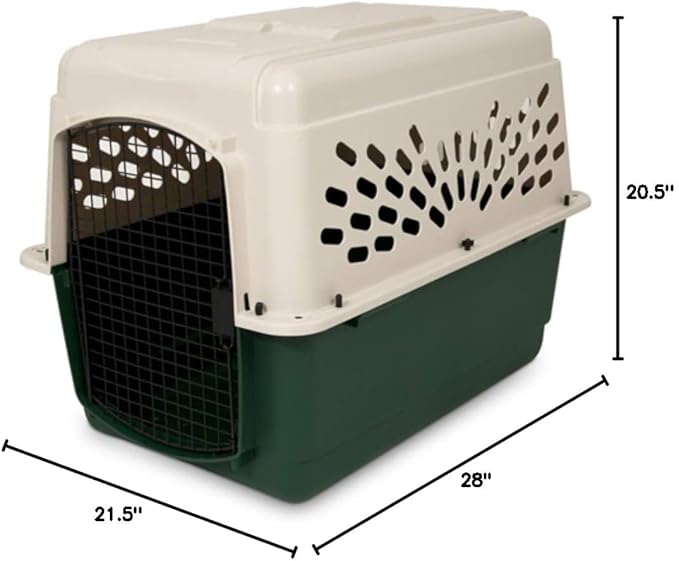 Petmate Ruffmaxx Dog Kennel Pet Carrier & Crate 28" (20-30 Lb), Outdoor and Indoor for Large, Medium, and Small Dogs - Made from Durable Recycled Material w/ 360-Degree Ventilation, Made in USA