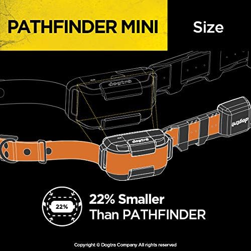 Dogtra Pathfinder Mini GPS Electronic Dog Training Collar for Small to Medium Dogs - 4-Mile range, 100 Levels Nick and Constant Stimulation, Tone, Waterproof, Expandable to 21 dogs, w/PetsTEK