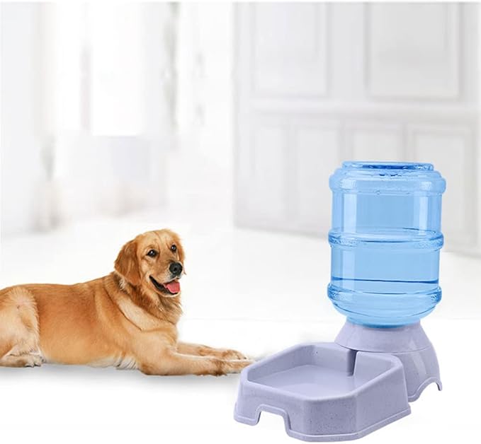 Pet Water Dispenser Station - 1 Gal Replenish Pet Waterer for Dog Cat Animal Automatic Gravity Water Drinking Fountain Bottle Bowl Dish Stand