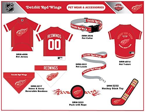 Pets First NHL Detroit Red Wings Tee Shirt for Dogs & Cats, Medium. - are You A Hockey Fan? Let Your Pet Be an NHL Fan Too! (Pack of 2)