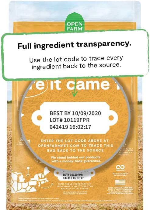 Open Farm Ancient Grains Dry Dog Food, Humanely Raised Meat Recipe with Wholesome Grains and No Artificial Flavors or Preservatives (Harvest Chicken Ancient Grain, 4 Pound (Pack of 1))