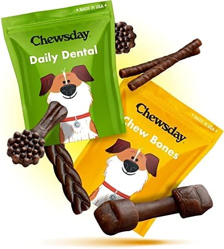 5-Inch Chewy Dog Chew Twists, Made in The USA, All Natural Rawhide-Free Highly-Digestible Treats, Chicken Delight - 14 Count