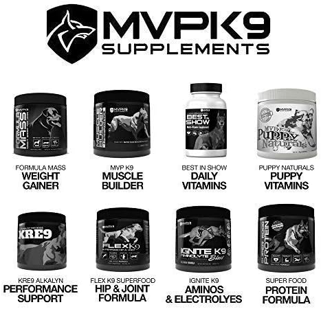 MVP K9 Formula Mass Weight Gainer for Dogs - Helps Promote Healthy Weight Gain, Size and Muscle in Dogs - Great for Skinny, Underweight, Picky Eaters. All Breed Formula, Made in USA (90 Servings)
