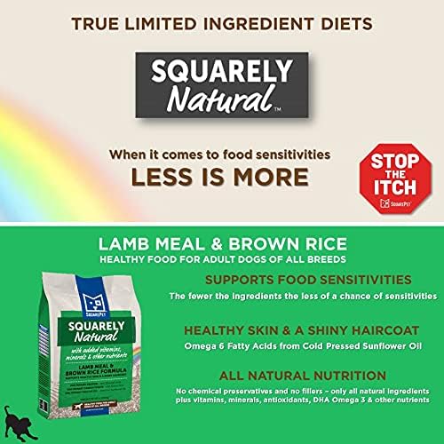 Squarely Natural Lamb Meal & Brown Rice Dry Dog Food 4.4lbs (21785)