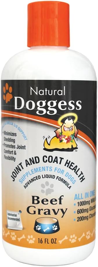 Dressing Best Hip and Joint Supplement for Dogs, Glucosamine & Chondroitin/Joint Health/Salmon Oil for Dogs Skin and Coat Health, Delicious Beef Gravy Flavor - 16 Oz Pack of 1