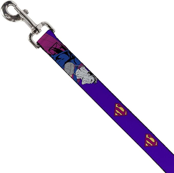 Buckle-Down Pet Leash - Superman Shield Blue - 4 Feet Long - 1" Wide