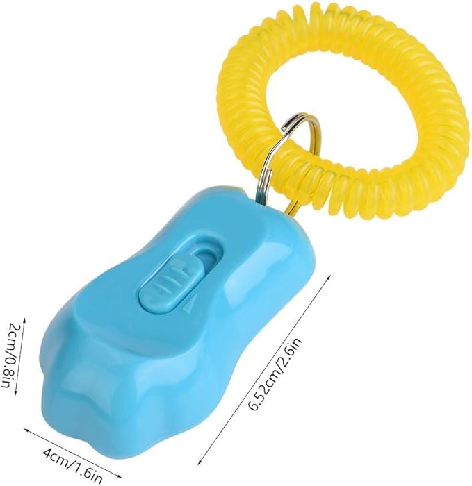 Zerodis Dog Training Clicker with Wrist Strap, Adjustable 3-Level Sound Universal Animal Clickers for Pet Dog Cat Behavioral Training (blue)