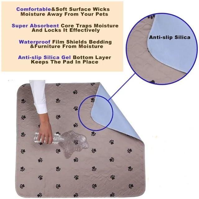 K.C.O Washable Dog Pee Pad, Reusable Dog Pee Pad, Pet Cleaning Dog/Cat Mat Pads, Super Waterproof Pet Pee Pads for Dog Bed Mat, Super Absorbing Whelping Pads, Large Size 27x40 Inches (Pack 1)
