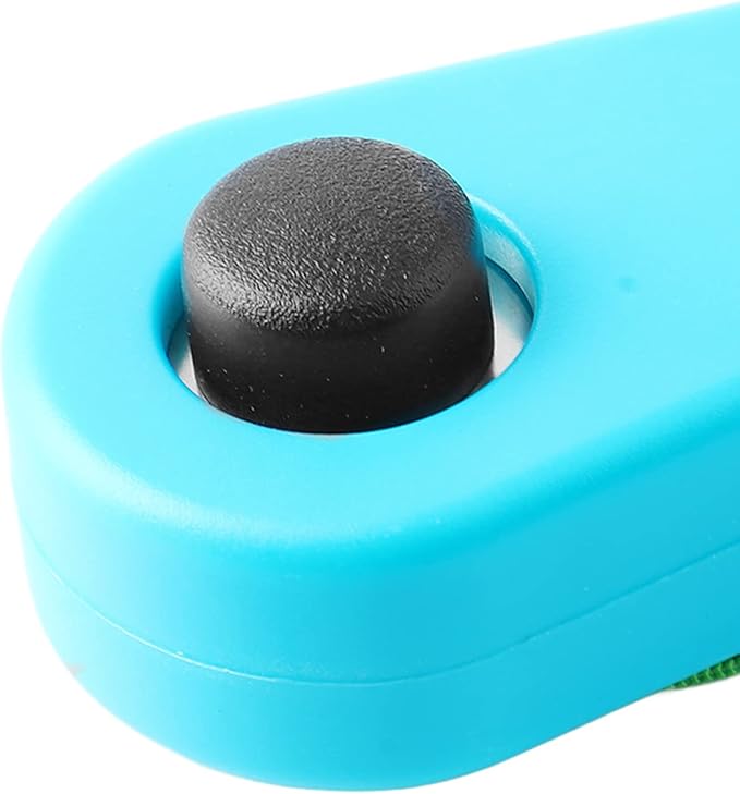 Dog Training Clicker, Lightweight Pet Training Clicker with Finger Ring and Wrist Strap, Clicker for Pets Cats Puppy Birds Horses, Perfect for Behavioral Training (Sky