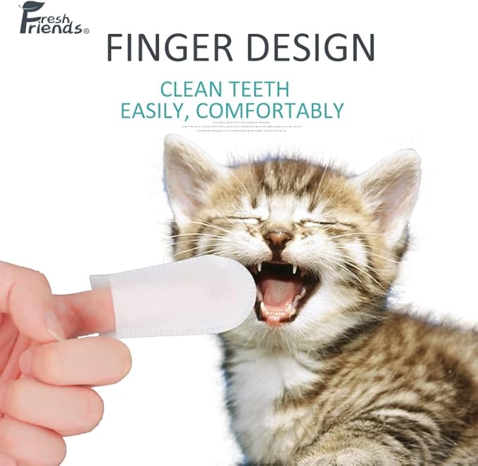 FRESH FRIENDS Best Dog Dental Care Finger Wipes - Reduces Plaque & Freshens Breath - Dental Wipes for Dogs Teeth Cleaning - Dog Dental Wipes - Dog Tooth Wipes - 50 Count - Peppermint & Aloe Vera
