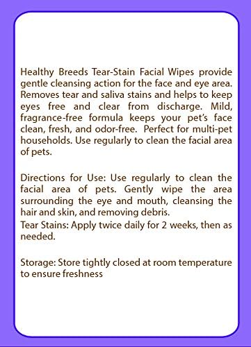 Healthy Breeds Yorkshire Terrier Tear Stain Wipes 70 Count (Pack of 2)