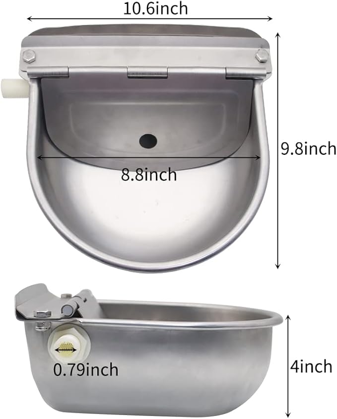 Automatic Dog Feeder Trough Bowl Dispenser Waterer for Pet Dog Horse Cattle Goat Sheep Water Stainless Steel Farm Tool